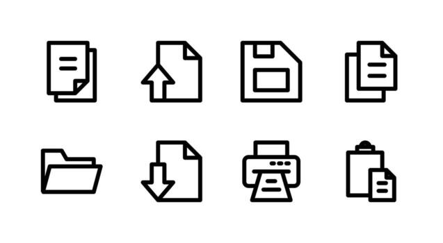 Ultimate Document Control Line Icon Set High Quality for Modern Web Applications vector