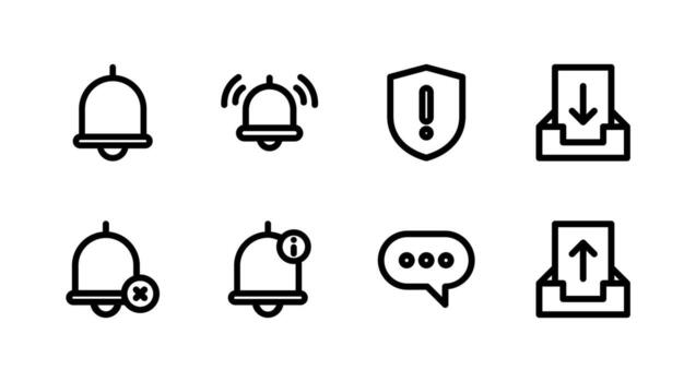 Ultimate Notification Control Line Icon Set High Quality for Modern Web Apps vector