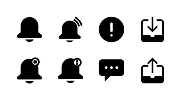 Professional Message Alert Solid Icon Set Essential for Digital Products vector