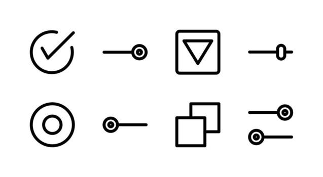 Complete UI Component Line Icon Set Premium Quality for Interface Design vector