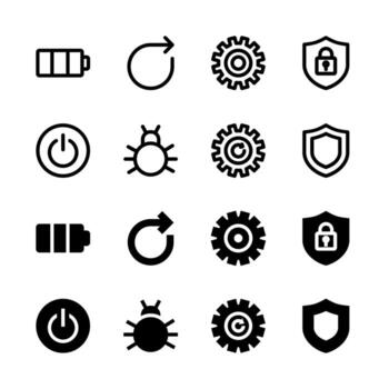 Professional System and Utilities Icon Set for Modern Interface and UX Design vector