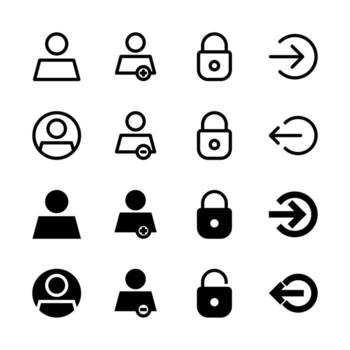 Complete User and Account Icon Collection for App and Web UI Design vector