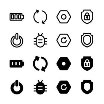 UI System and Utilities Management Line and Solid Icons for Tools and System vector