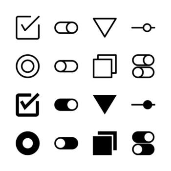 Complete Interface Elements and Controls Icon Collection for App and Web UI Design vector