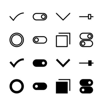 Professional Interface Elements and Controls Icon Set for Modern Interface and UX Design vector