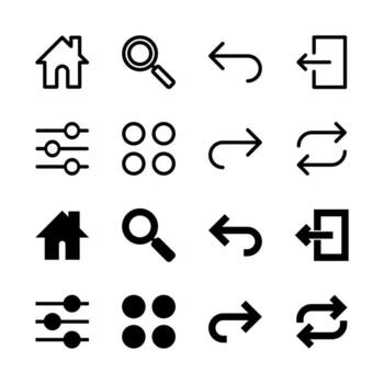 Professional Navigation Icon Set for Modern Interface and UX Design vector