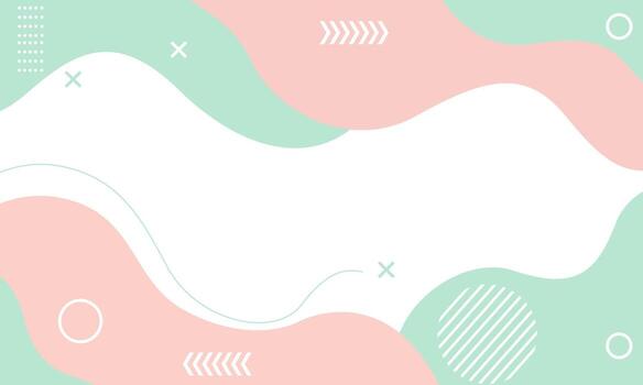 Abstract pastel background with wavy shapes and geometric elements. vector
