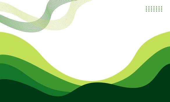 Abstract Green Wave Background for Presentation. vector