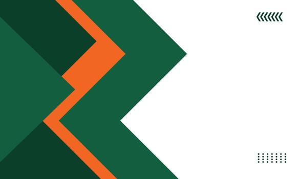 Abstract geometric background with green and orange shapes. vector