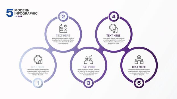 Infographic 5 option for presentation. vector