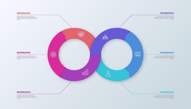 Colorful infographic with circular elements vector