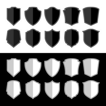 Set of Badges Shape Collections. Illustrations. Classics Shields. Security and Protect vector