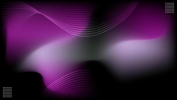Abstract purple and black gradient creating an elegant, modern digital background with flowing lines and dots. Illustration vector