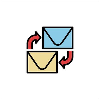 Email Exchange Icon Sending and Receiving Messages, digital mail vector