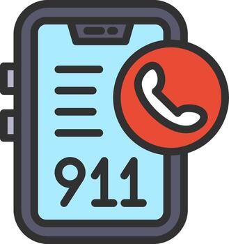 911 Call User-Friendly Drawing vector