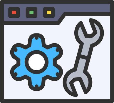 Technical Support Outlined Frame Object vector