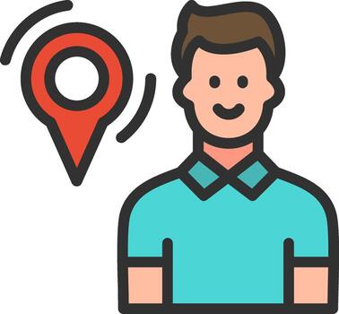 User Location Color Block Badge vector