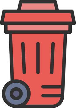 Trash Bin Digital Tech Element vector