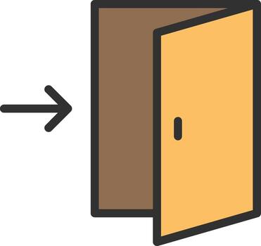 Exit Door Elegant Shape Symbol vector