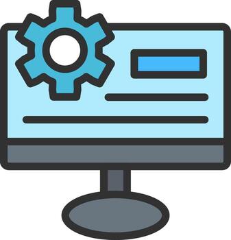 Monitor 3D Interface Shape vector