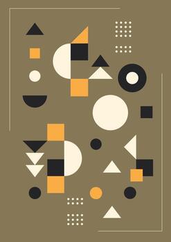 Minimalist abstract poster with geometric shapes. Abstract geometric graphics. vector