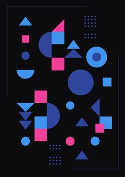 minimalista póster con geométrico formas resumen geométrico gráficos. vector