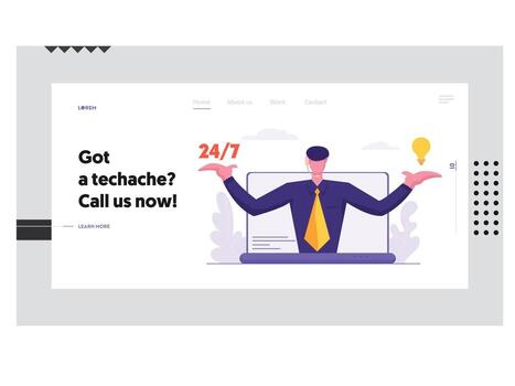 Hotline Operator. Customer Service Call Center vector