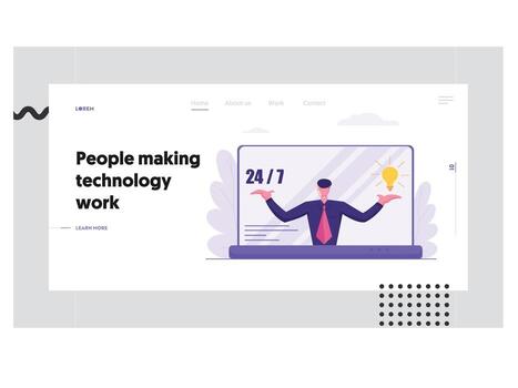 Hotline Operator Character. Customer Service vector