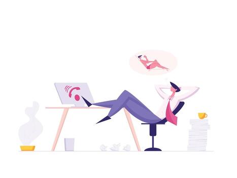 línea directa perezoso operador personaje vector