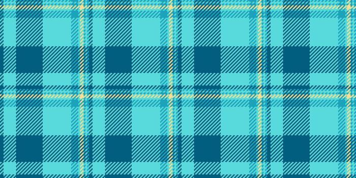 Picnic blanket seamless plaid, primary texture background pattern. Sheet textile tartan fabric check in cyan and teal colors. vector