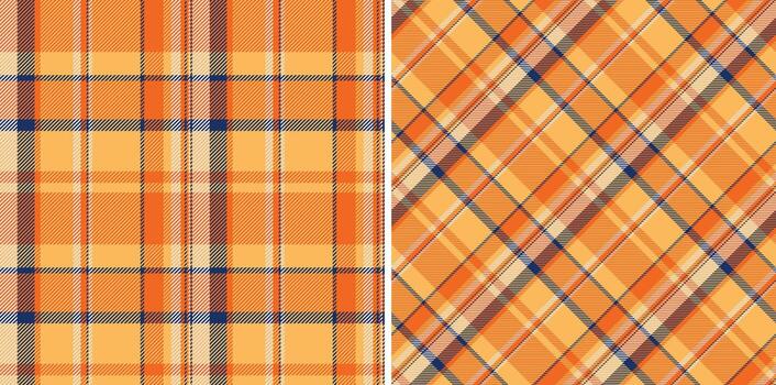 Warm, autumntoned plaid patterns in two orientations. Ideal for backgrounds, textiles, or adding a cozy, rustic feel to any design. Versatile texture element. vector