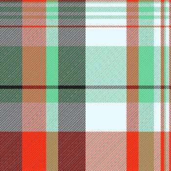 Vibrant tartan pattern with intersecting lines in red, green, and neutral tones. Classic textile design. Ideal for backgrounds and festive projects. vector