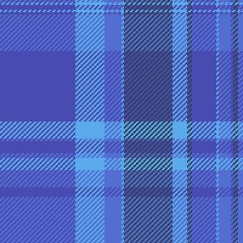 Grungy texture textile background, 1960s pattern plaid check. Jacket tartan fabric seamless in blue and cyan colors. vector