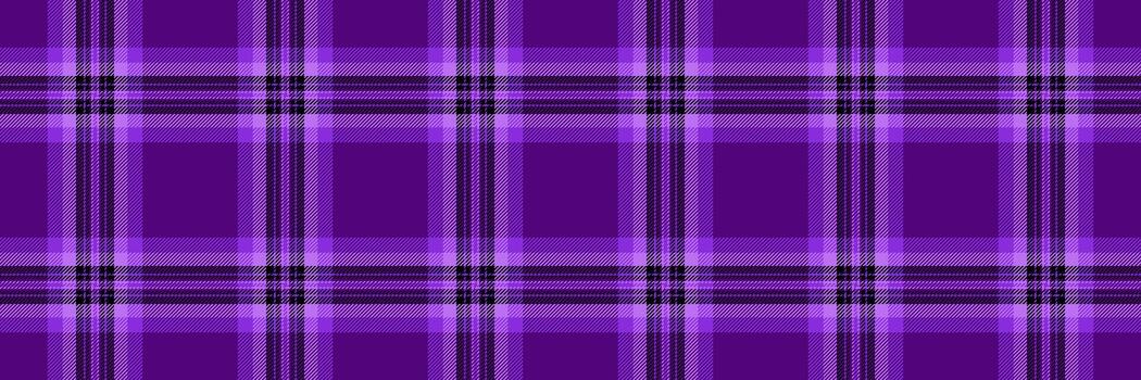 Graph plaid background textile, new york tartan check pattern. 1970s seamless fabric texture in violet and black colors. vector