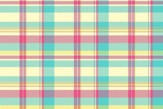 Fold check texture pattern, majestic plaid seamless. Ribbon textile tartan fabric background in lemon chiffon and teal colors. vector