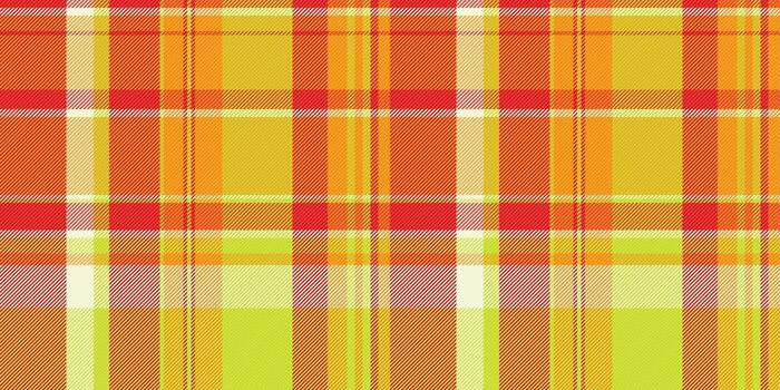 Loft check pattern tartan, top plaid texture fabric. Cut out textile background seamless in red and lime colors. vector