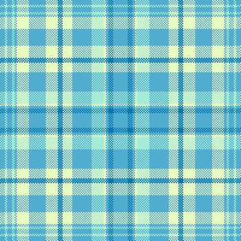 Open check tartan , ragged pattern background texture. Famous fabric seamless plaid textile in cyan and light colors. vector