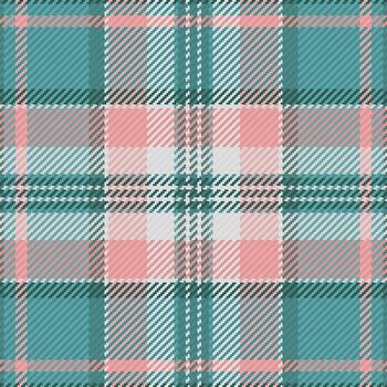 Close up check seamless textile, wool pattern tartan texture. Occupation fabric plaid background in cyan and gainsboro colors. vector