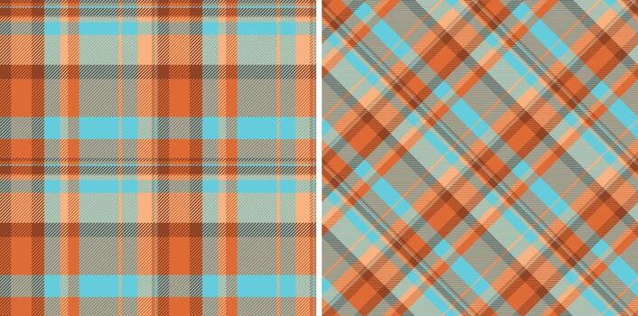 Check texture background of seamless fabric with a tartan plaid pattern textile. Set in coffee colors of fashion trends. vector