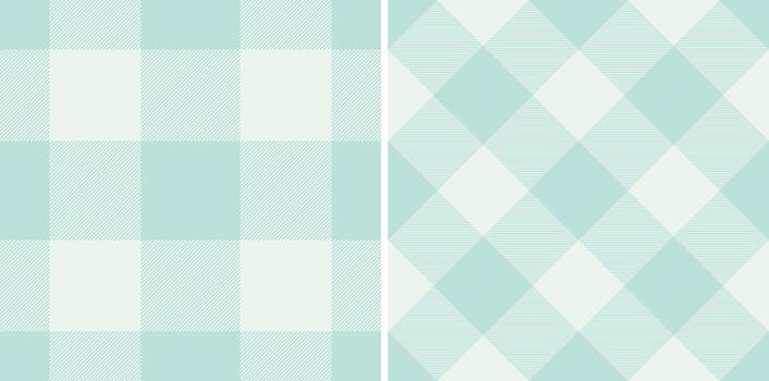 dos variaciones de un clásico tartán diseño en suave, apagado turquesa tonos Perfecto para antecedentes, textiles, o agregando un acogedor, rústico toque a ninguna creativo proyecto. vector