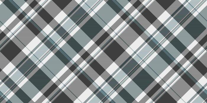 Line background pattern tartan, herringbone textile seamless texture. Order check plaid fabric in white and grey colors. vector