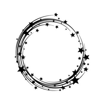 Black starburst circle graphic on a white background. Simple and bold, with multiple arcs vector