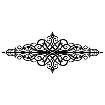 Elaborate symmetrical black floral design. Stylized elements create an ornate, intricate pattern vector