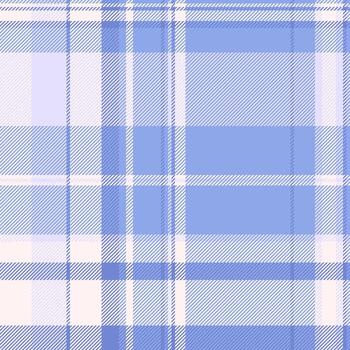 Rough pattern textile, thread check seamless plaid. Volume background tartan texture fabric in blue and sea shell colors. vector