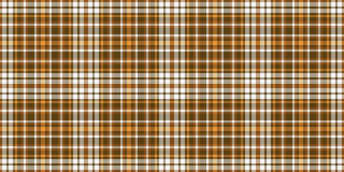 Robe tartan texture, throw textile plaid background. Large seamless check fabric pattern in orange and amber colors. vector