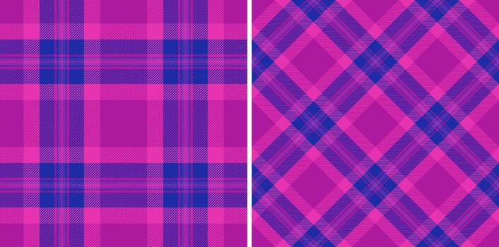 Tartan plaid background of texture seamless with a pattern check textile fabric. Set in stylish colors for stylish gingham patterns for clothing. vector