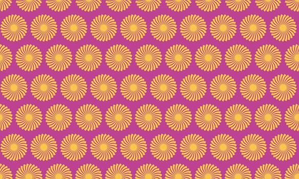 Vibrant repeating pattern of sunburst motifs on a rich magenta background. Perfect for textile designs, website backgrounds, or any project needing a cheerful, retro vibe. vector