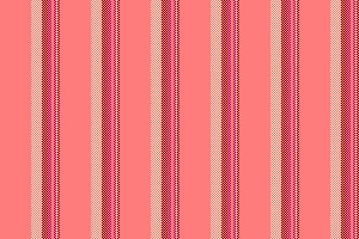 Vuality textile seamless , curtain stripe texture lines. Paper background pattern vertical fabric in red and bisque colors. vector