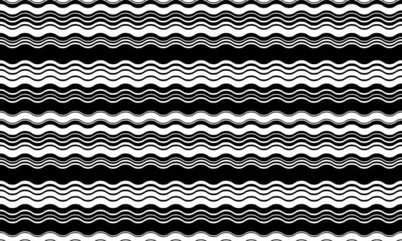 Abstract monochrome wavy stripes pattern. Seamless design ideal for website backgrounds, textile prints, and modern graphic designs. vector