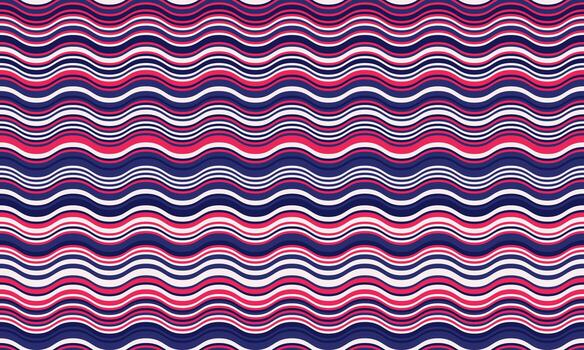 Vibrant wavy stripes in pink, purple, and white create a dynamic, seamless pattern perfect for textile designs, website backgrounds, or any project needing a modern, playful aesthetic. vector